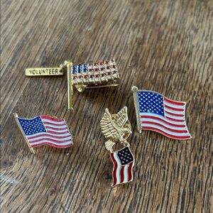 American Flag and Eagle Pin Set